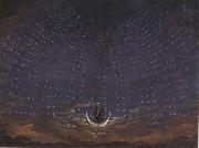 Karl friedrich schinkel Set Design for The Magic Flute:Starry Sky for the Queen of the Night (mk45) Sweden oil painting artist